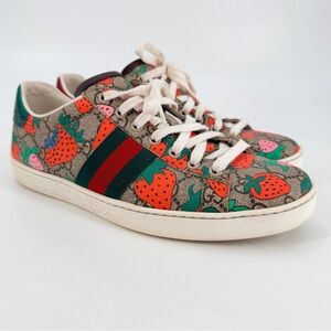Gucci Ace Supreme Strawberry Logo Sneakers 40 Logomania